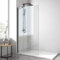 EMKE Duschwand 100 cm Walk In Dusche Duschtrennwand Duschabtrennung Glas 8 mm NANO einfach-Reinigung Beschichtung Duschtür Schwarz Duschwand für Dusche Höhe 195 cm