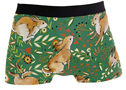 Linomo Herren Boxershorts Süß Hase Kaninchen Unterhosen Männer Herren Unterwäsche für Männer
