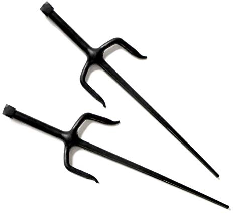DEPICE Sai Gabeln Hartgummi (Paar) - 200 g / 49 cm, Schwarz