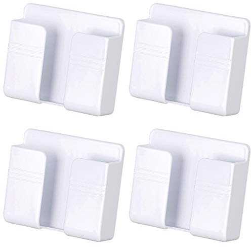 XM-ZHHY 4 Stück Wandhalterung Handy-Ladegerät Halterung, 3M Selbstklebende Handy-Wandhalterung für Ladegerät, Handyhalter für Duschbett Wand (Weiß)