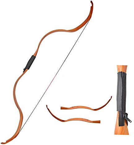 ZZYB Traditioneller Langbogen Takedown Recurve Bogen 20lbs Handgemachter Holzbogen Bogenschießen Jagdbogen (Braun)