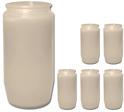 hibuy 6 x Grabkerze, Grablicht, Trauerlicht Nr. 7/14 x 6 cm/weiÃŸ - Kompositions-Ã–llicht für Grablaternen