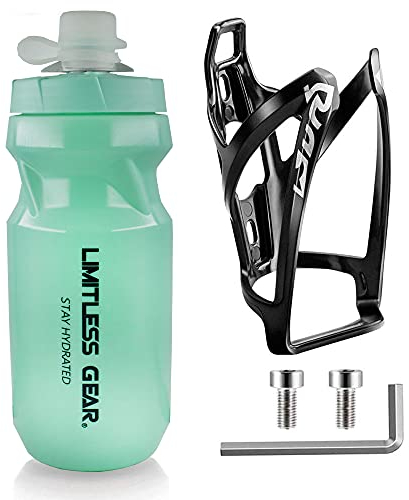 OSIGEI Fahrrad Flaschenhalter mit 21 Oz Fahrradflasche, Leicht GeträNkehalter Fahrrad mit Schrauben - BPA Frei Fahrrad Trinkflasche für Fahrrad, Rennrad, Mountainbikes, ElektrofahrräDer (Grün)