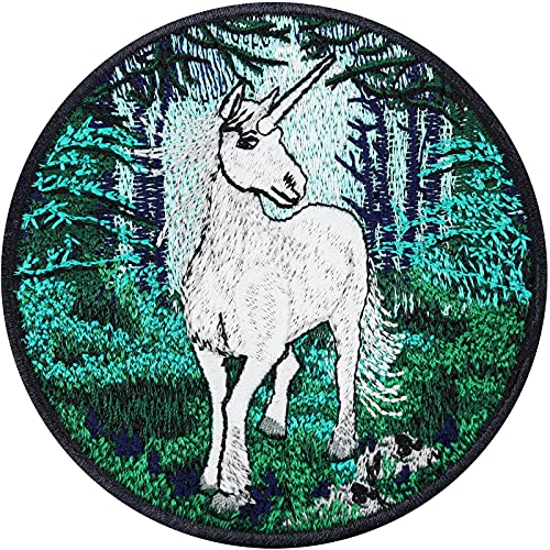 EINHORN Aufnäher/Bügelbild zum annähen/aufbügeln | Alihorn Unicorn Patch | Zauberwald Aufbügler Jeans Flicken Pegasus Mädchen Kinder Geschenk Applikation für alle Stoffe | 80x80mm