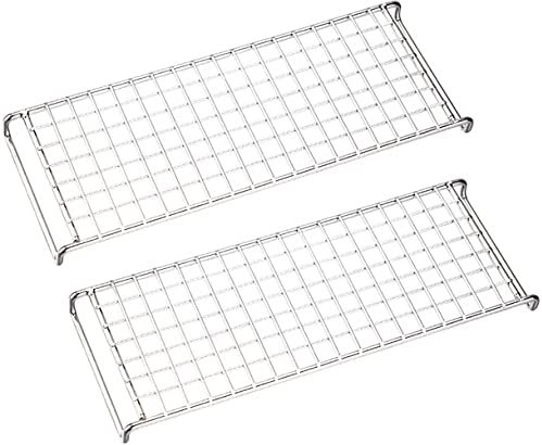 CAMPINGMOON 2pcs set of 304 Stainless Steel Cooking Grates (L 9.3 x W 3.5 x H 0.7) for Camping Stove Grill Campfire Open Fire MTG-2G