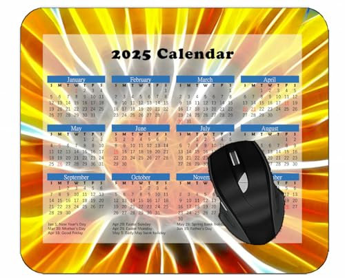 YENDOSTEEN Mouse Pad UK 2025 Calendar,Flower Line Plant Gaming Mouse Pad