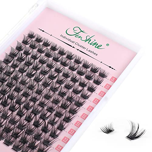 Fenshine Extensions de cils individuels doux à tige large et à faire soi-même, courbure C/D, longueur 9 à 15 mm pour usage personnel à la maison (mélange de 9 à 15 mm, courbure D)