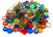 Meschett Lot de 50 mini pierres précieuses en verre, couleurs mélangées, perles en marbre à fond plat, pour décoration d'intérieur, artisanat, vase (1,3 cm ~ 1,8 cm), Verre