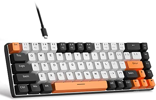 MageGee Tastiera Meccanica Gaming | MK-Box Tastiera Gaming 60% Meccanica | USB, Anti-ghosting, Tastiera Retroilluminata LED RGB (Nera) (Bianco)