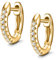 day.berlin Kleine Damen Creolen 925 Silber in Gold, 10mm Durchmesser 18k vergoldet, Mini Zirkonia Ohrringe rhodiniert, nickelfrei und wasserfest