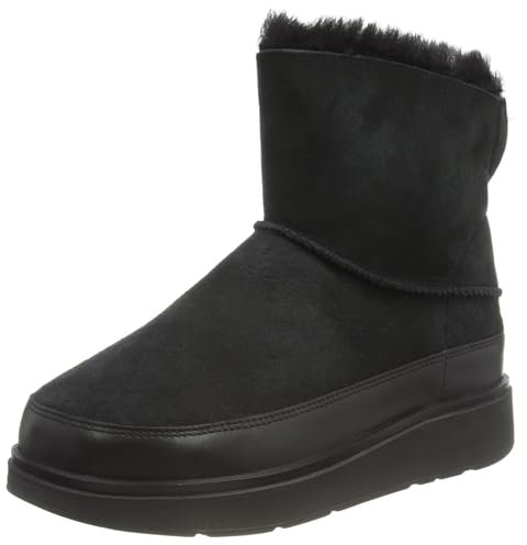 Fitflop Gen-Ff Mini Double-Faced Shearling Boots, Stivaletto Donna, All Black, 38 EU