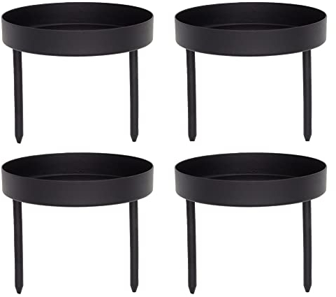 Kerzenhalter Metall schwarz 4 Stück D=10,3 cm 2 Picks Kerzenpick Adventskerzenhalter Stumpenkerzen Adventskranz 4er Set