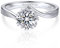 MomentWish Personalisierter Verlobungsring Damen, 1 Karat Moissanit Diamant Schneeflocke Ring, VVS1 D Farbe 925 Sterling Silber, Trauring Ehering Geschenk für Frauen-Größe57