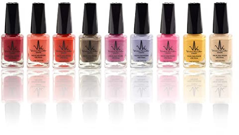 Vivien Kondor (Set Of 9) Henna Infused Permeable Nail Polish Wudhu and Vegan Friendly Long lasting Halal Polish