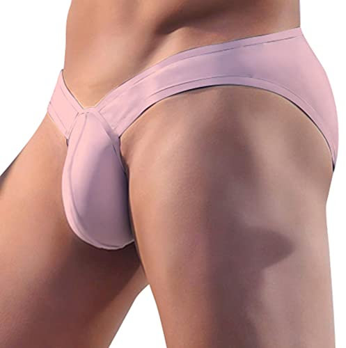 Evankin Slip sexy pour homme avec poche bombée - Taille basse - Extensible - Bikini sans étiquette, rose, Small