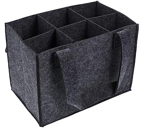 SJTJSPX Sac à Bouteilles pour 6 Bouteilles de 0,5 litre Sac de Transport de Bouteilles pour Champagne Bière Boissons Eau Vin Pochette Bouteille en Feutre Porte Bouteille Sac à Main Pochette Cadeau