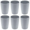 Magu 6er Set Natur-Design Trinkbecher Grau ca. 310 ml aus einem Polymer aus natürlichen Materialien Mehrwegbecher Partybecher