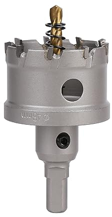 Vearter 48mm Scie Cloche en Métal, Carbure Tungstène Coupeur TCT Trou avec Foret de Centrage, pour Acier Inoxydable, Alliage, Cuivre, Fer, Plastique, Fibre de Verre