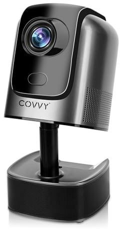 COVVY Retractable Projector with Pan-Tilt, Full HD 1080P Home Theater Video Projectors with WiFi & Bluetooth, Support 4K, Portable Outdoor Home Cinema for Android/Smartphone/Tablet/PC/TV Stick