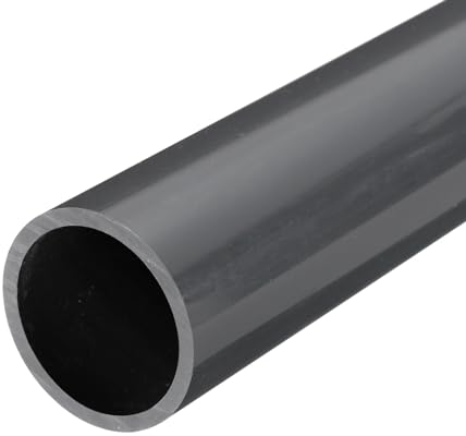 QUARKZMAN PVC Rigido Rotondo Tubo 42,6mm ID 50mm(2) OD 350mm Light Grigio Alto Impatto per Acqua Tubo Artigianato Cavo Manicotto