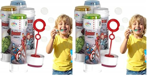 DULCOP - Bulles Avengers - Bulles de Savon - 60 ML - 047578 - Multicolore - Plastique - Licence Officiel - Jouet Enfant - Jeu de Plein air - À Partir de 3 Ans (Lot de 2)