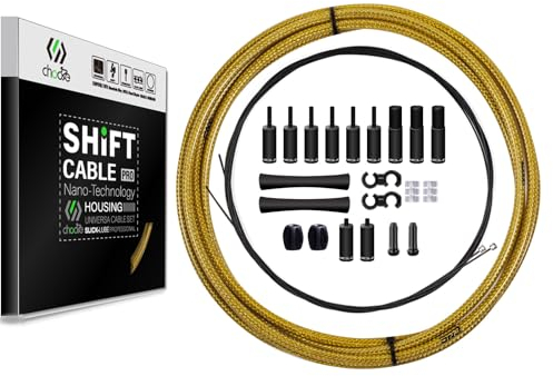 CNC Fahrrad Schaltzug Set,MTB/Rennrad Schaltkabel für Shimano/SRAM Schaltseil (schwarz/Golden/Titan Silber/Silber)