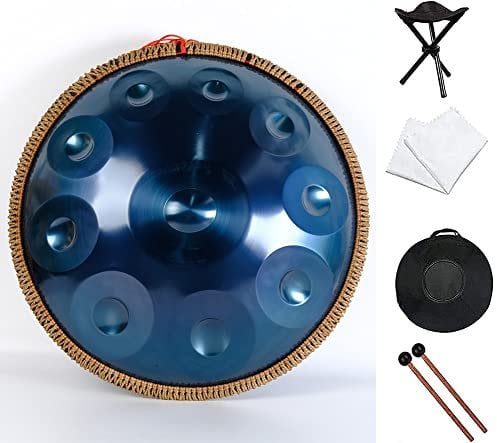 D Minor Handpan Drum 22 Notes Steel Tongue Drum Percussion Set - Perfect for Yoga/Meditation, Includes Bag, Mallets, Stand, Cloth - Relax and Unwind with Zen Education Music Experience