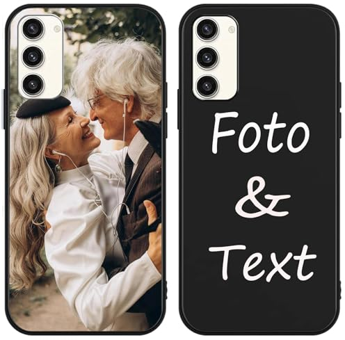 Personalisierte Handyhülle für Samsung Galaxy A34 5G,Personalisiert Hülle mit Selbst Gestalten Foto Bild Text Individuelle Case,Schwarz Silikon Stoßfest Individuelle Case