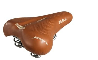 Via Veneto Bazam - Vintage Fahrradsattel mit Federn, Cafè Racer Ergofit by Bassano Selle, Made in Italy, bequemer und ergonomischer Retro-Sattel für Fahrräder und Citybikes, Erwachsene, Unisex, Farbe