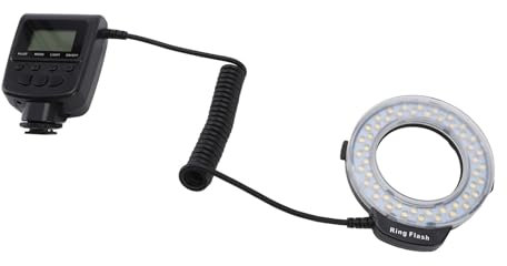 Annadue LED Macro Flash Light, 48 Macro LED Fill Lights for DSLR Camera, Universal Adapter Rings (40.5mm, 49mm, 52mm, 55mm, 58mm, 62mm, 67mm, 72mm, 77mm), 4 AA Batteries, 4 Pack