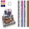 4 rouleaux de papier cadeau métallique et brillant, 43 cm x 3 mètres, rouleau de papier cadeau d'anniversaire pour anniversaire, fête, mariage, festival, décorations de cadeaux