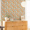 Alwayspon 40cmx500cm Orange Flower Self Adhesive Wallpaper, Peel and Stick Furniture Sticker Decals Living Kids Room Wall Art Sticky Back Vinyl Film Roll