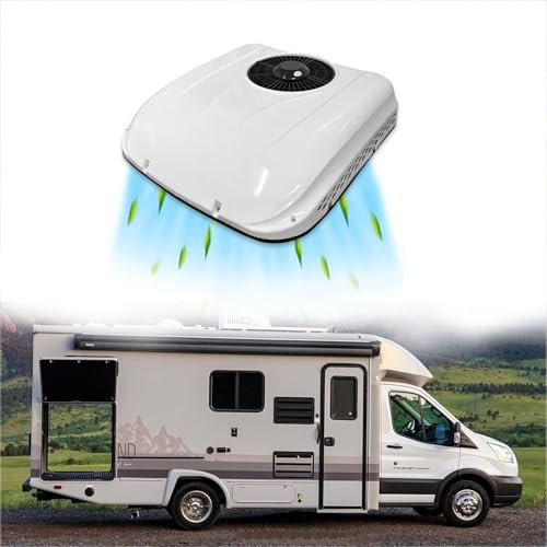 GLBMXDD Climatiseur de Voiture 7000BTU, climatiseur de stationnement électrique 12V, climatiseur de Toit, pour Camion, Van, Camping-Car,24V
