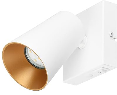 Trio Leuchten Wandspot Sharp 817170131, Metall Weiß matt, Cover goldfarbig/weiß, exkl. 1x GU10