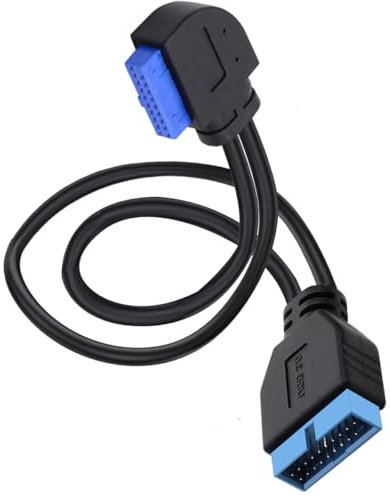 HUHANGGod SATA USB Extension Cable, USB 3.0 Motherboard Front 19 Pin Male to Female Extension Data Cable, USB 3.2 Gen 2 (USB 3.1) Internal Adapter 20 Pin Motherboard Header Panel Cord 10Gbps (Left)