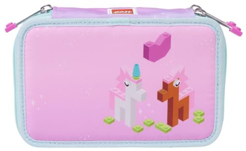 SKANDO BAGS Lego® Sparkle Federmäppchen - Stilvolle Organisation für Schreibutensilien mit DREI geräumigen Fächern, sicheren Reißverschlüssen und einzigartigen 1x1 Lego-Details,