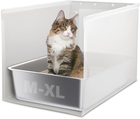 Holintan Litter Box Shield, 23.6x15.7x15.7(Height) XL Litter Box Splash Guard Without Leakage, High Sided Cat Litterbox Pee Shields Easy Clean for Pet Cat/Kitty/Kitten(Without Pan)