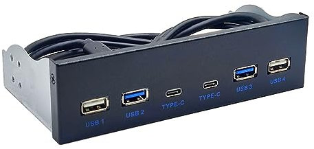 Ldabrye Hub Panneau USB Type C USB Baie Lecteur CD-ROM 5.25 Pouces pour Baie Lecteur CD-ROM Bureau