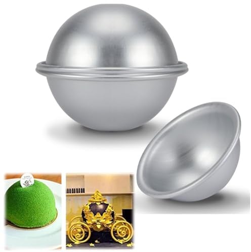 Tissting Pudding Halbkugel-Kuchenform, Aluminium Tragbare runde Kuchen Backform für Geburtstagskuchen Dessert Pudd