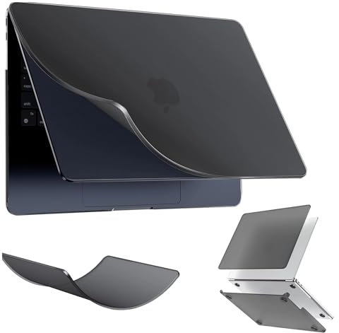 Alogy Hülle kompatibel für Macbook Air 13 13.3 - 2018-2021 (M1 A2337/A2179/A1932), ultradünn, flexibel, schützend, Case, kompatibel für MacBook Air 13, rutschfest matt schwarz