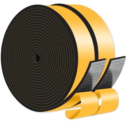 Türdichtung,Noise Insulation,Hochdichtes CR-Material,25mm x 3mm x 10M | Hochdichtes CR-Material,Dichtungsband zur Isolierung von Türrahmen,Fenstern und Klimaanlagen,Schwarz