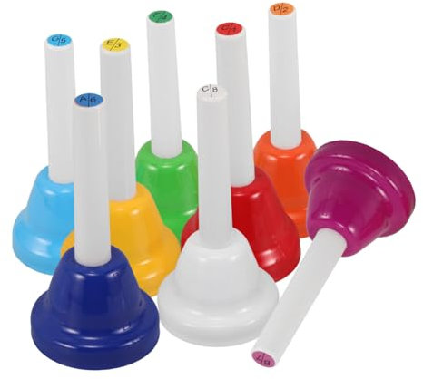 TOYANDONA 8Stücke Teiliges Handglocken Set mit Noten Musikalisches für Kleinkinder für Schule Familie und Kreative Aktivitäten Fördert Musikalische Fähigkeiten und Rhythmusgefühl