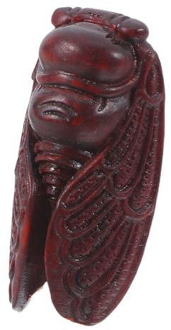 KAILIKETIY Holz Zikaden Statue Geschnitztes Zikadenornament Hölzerne Schreibtischdekoration Heimdekoration Holzgeschnitzte Zikadenfigur Miniatur Zikade Modell