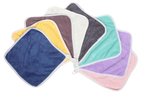 BESPORTBLE 8stücke Babyhandtuch Mit Schlaufe Weiches Flanell Gesichtshandtuch Für Neugeborene Kinderwaschlappen Zum Aufhängen Saugfähige Badetücher Für Kleinkinder Handtuch Mit Schlaufe Fürs