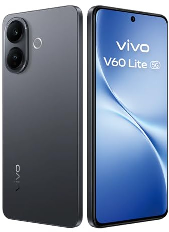 vivo V60 Lite 5G Smartphone 12 GB 512 GB 6500 mAh Batería, Pantalla AMOLED 6,77 120 Hz, Triple Cámara 50 Mpx, MediaTek Dimensity 7360-Turbo, IP65, Negro