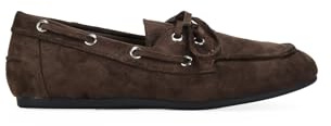BOSANOVA Zapato Plano Tipo náutico para Mujer en Ante con pasados en los Laterales con Ojales metálicos y Cierre con Cordones. Calzado para Mujer