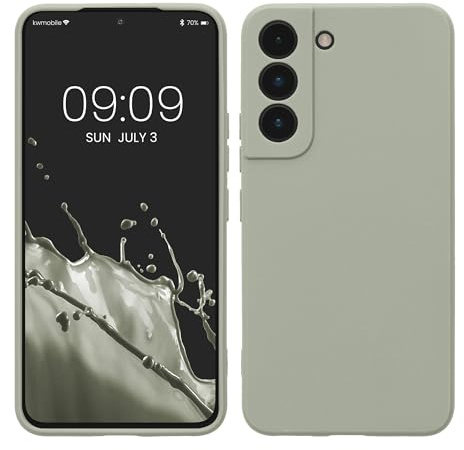 kwmobile Handyhülle für Samsung Galaxy S22 Hülle - weiches Handy Silikon Case - Schutzhülle Cover - Graugrün