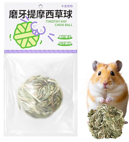 Kaninchen Kau Spielzeug | Natürliches Rollgras aus Gras als Spielzeug - Heuball für Hasen als Beschäftigungsartikel | Für Hamster, Chinchilla, Gerbil & Kleintiere Zum Spielen, Gegen Langeweile Und Zäh