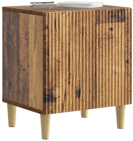 vidaXL Nachttisch 2 pcs Altholz 43 x 34,5 x 50 cm Holzwerkstoff, Geräumiger Vintage-Nachttisch, ideal zur Wohnungsorganisation, rechteckiges Design, platzsparender Schrank