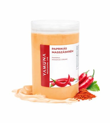 YAMUNA NATURAL BEAUTY Massagecreme, mit pflanzlichen Ölen, Naturkosmetik aus Ungarn. Sanfte Profi-Creme für entspannende und pflegende Massagen. (Paprika)